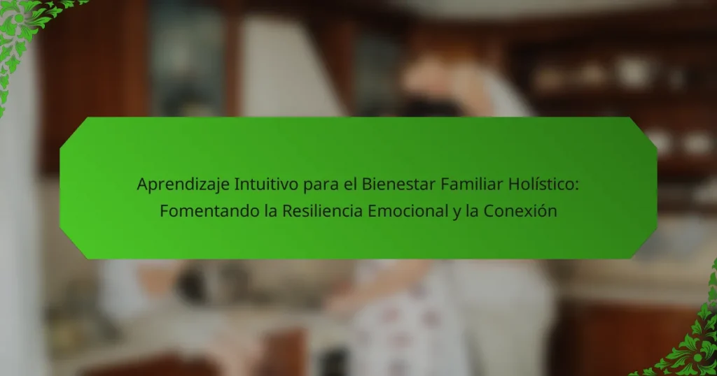 Aprendizaje Intuitivo para el Bienestar Familiar Holístico: Fomentando la Resiliencia Emocional y la Conexión