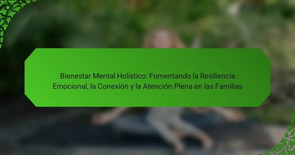 Bienestar Mental Holístico: Fomentando la Resiliencia Emocional, la Conexión y la Atención Plena en las Familias