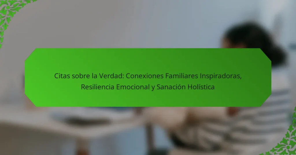 Citas sobre la Verdad: Conexiones Familiares Inspiradoras, Resiliencia Emocional y Sanación Holística