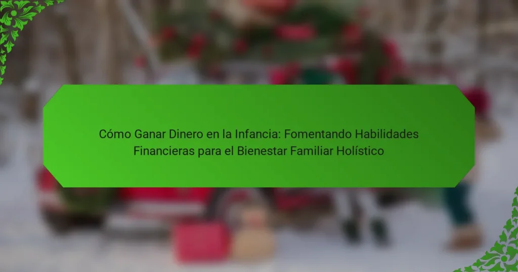 Cómo Ganar Dinero en la Infancia: Fomentando Habilidades Financieras para el Bienestar Familiar Holístico