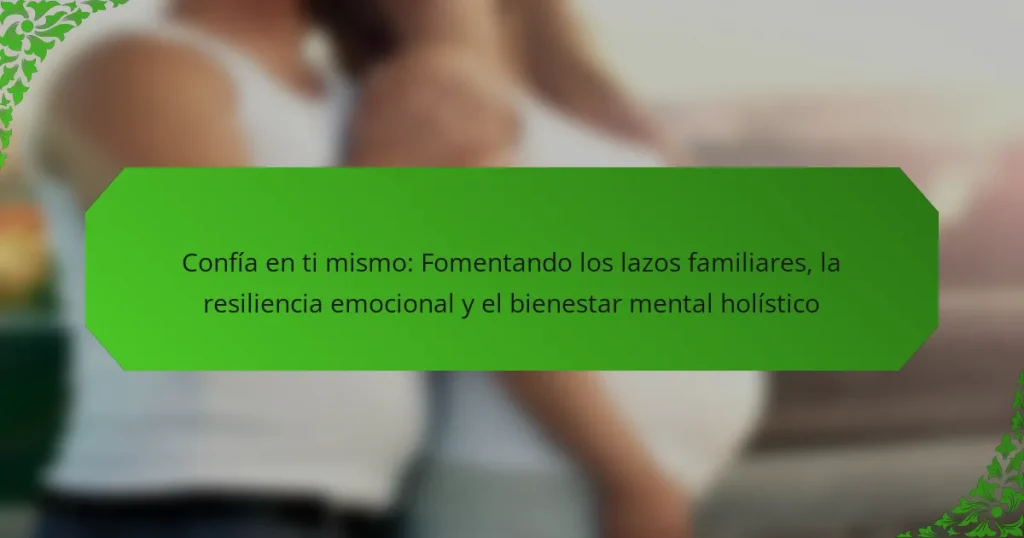 Confía en ti mismo: Fomentando los lazos familiares, la resiliencia emocional y el bienestar mental holístico