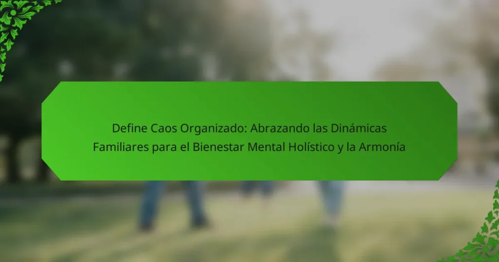 Define Caos Organizado: Abrazando las Dinámicas Familiares para el Bienestar Mental Holístico y la Armonía