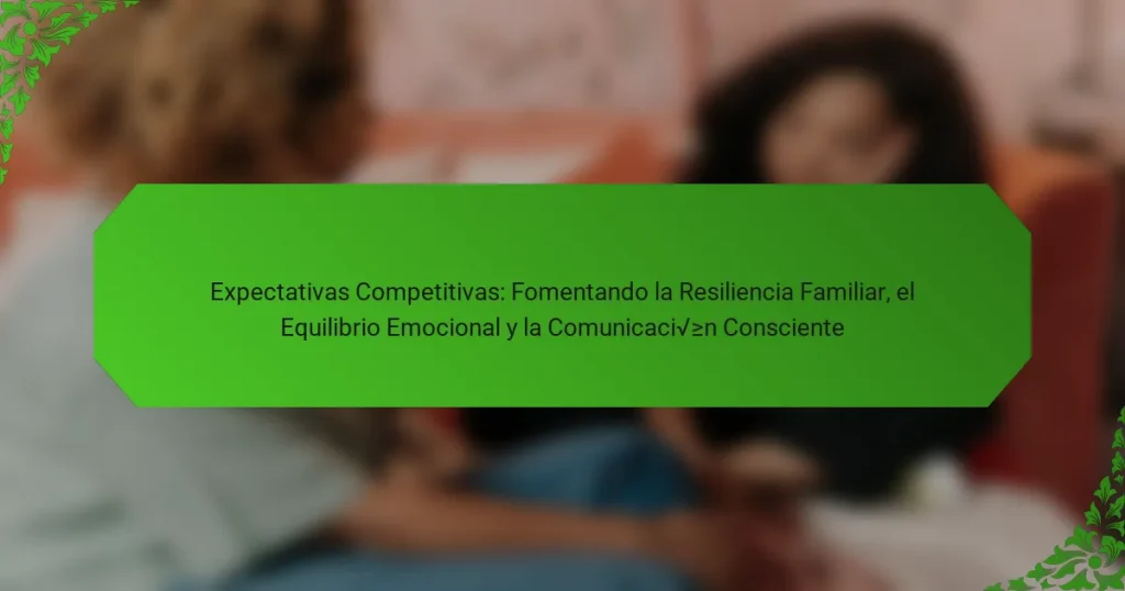 Expectativas Competitivas: Fomentando la Resiliencia Familiar, el Equilibrio Emocional y la Comunicación Consciente
