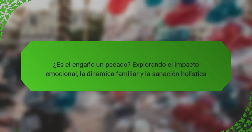 ¿Es el engaño un pecado? Explorando el impacto emocional, la dinámica familiar y la sanación holística