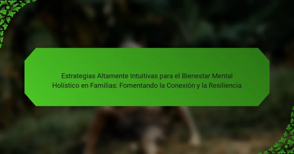 Estrategias Altamente Intuitivas para el Bienestar Mental Holístico en Familias: Fomentando la Conexión y la Resiliencia
