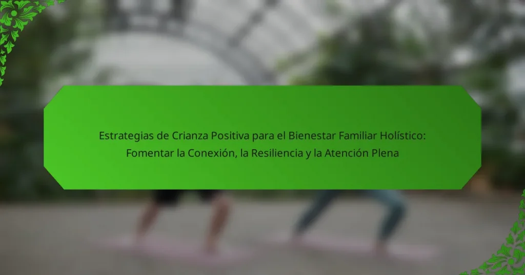 Estrategias de Crianza Positiva para el Bienestar Familiar Holístico: Fomentar la Conexión, la Resiliencia y la Atención Plena
