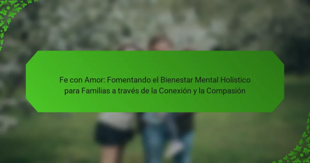 Fe con Amor: Fomentando el Bienestar Mental Holístico para Familias a través de la Conexión y la Compasión