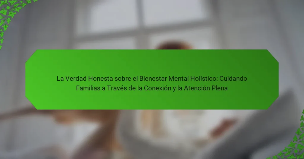 La Verdad Honesta sobre el Bienestar Mental Holístico: Cuidando Familias a Través de la Conexión y la Atención Plena