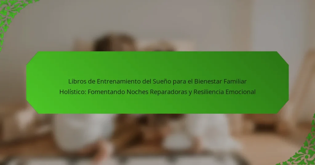 Libros de Entrenamiento del Sueño para el Bienestar Familiar Holístico: Fomentando Noches Reparadoras y Resiliencia Emocional