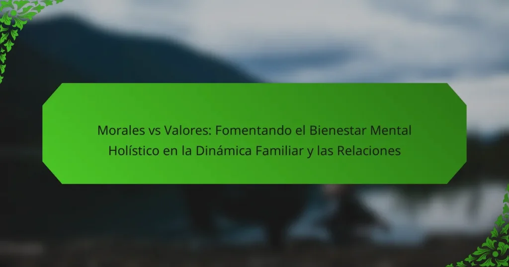 Morales vs Valores: Fomentando el Bienestar Mental Holístico en la Dinámica Familiar y las Relaciones