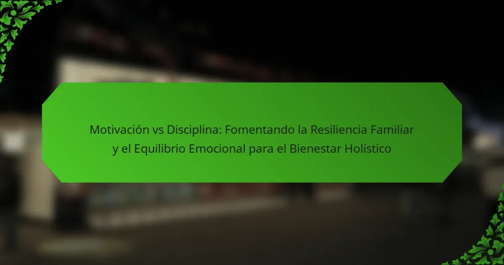 Motivación vs Disciplina: Fomentando la Resiliencia Familiar y el Equilibrio Emocional para el Bienestar Holístico
