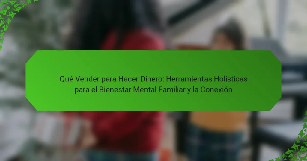 Qué Vender para Hacer Dinero: Herramientas Holísticas para el Bienestar Mental Familiar y la Conexión