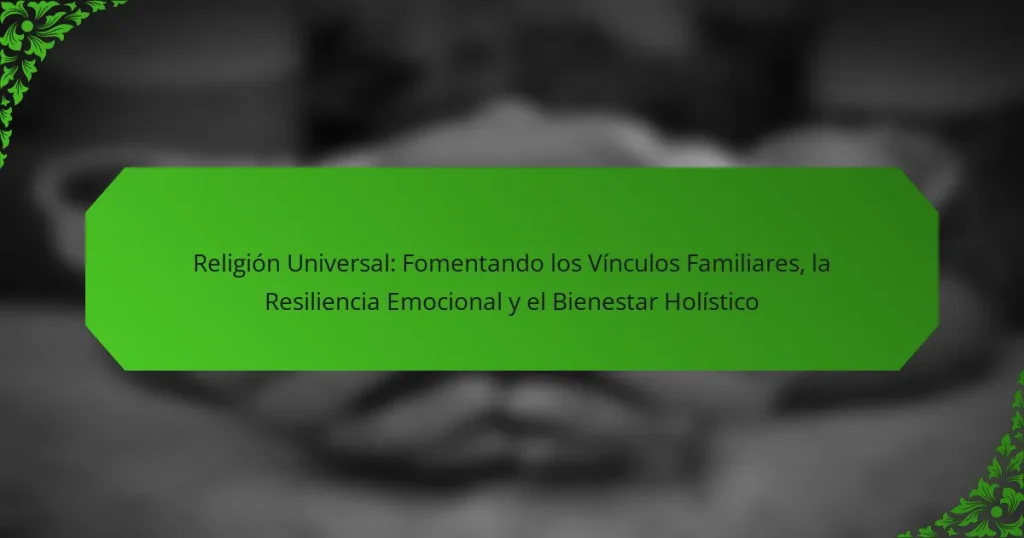 Religión Universal: Fomentando los Vínculos Familiares, la Resiliencia Emocional y el Bienestar Holístico
